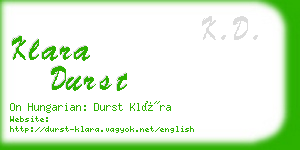 klara durst business card